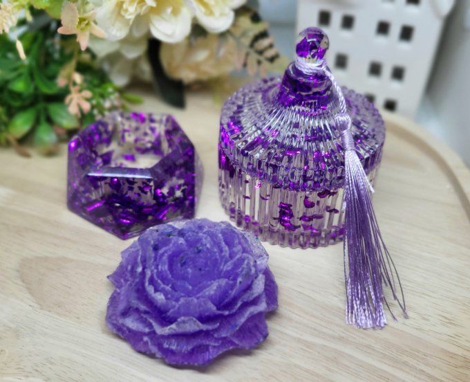 Ensemble fleur violet